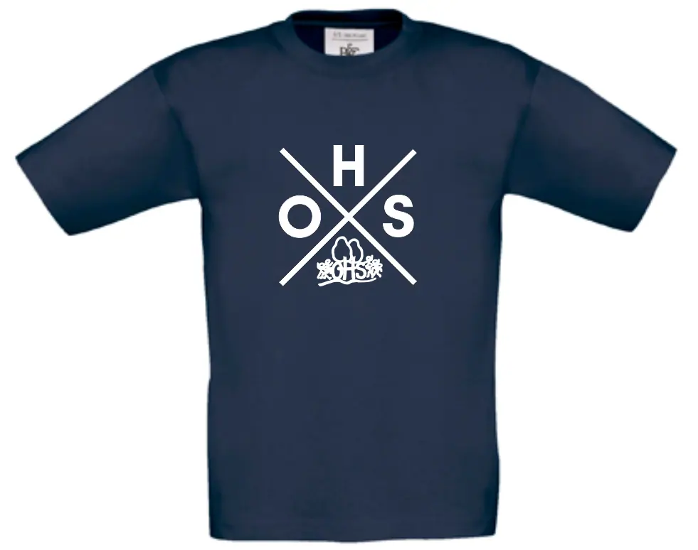 T-Shirt Kinder Otto-Hahn-Schule Kreuz (Druck weiß)